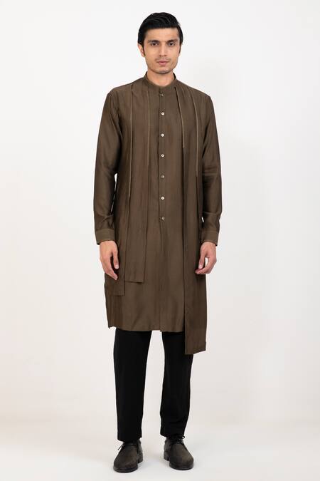 Buy Studio Error Green Cotton, Silk Asymmetric Layered Kurta Online at Aza Fashions Buy_Studio Error_Green Cotton, Silk Asymmetric Layered Kurta _Online_at_Aza_Fashions