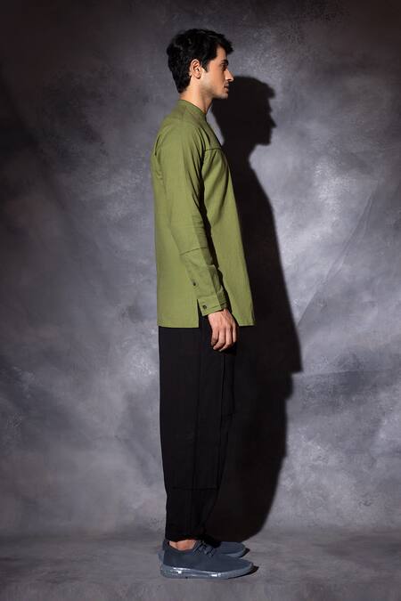 Buy Studio Error Green Cotton Embroidery Threadwork Bodice Shirt Online at Aza Fashions Buy_Studio Error_Green Cotton Embroidery Threadwork Bodice Shirt _Online_at_Aza_Fashions