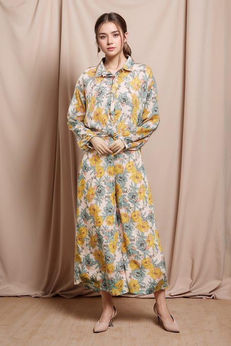 Khwaab by Sanjana Lakhani Floral Garden Print Shirt Pant Set 