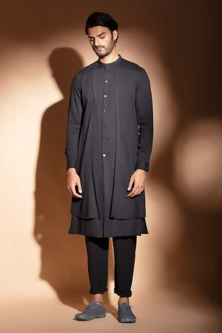 studio error Hand Embroidered Double Layer Kurta 