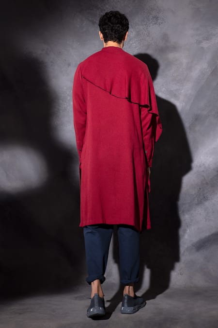 Studio Error Hand Embroidered Asymmetric Draped Kurta 