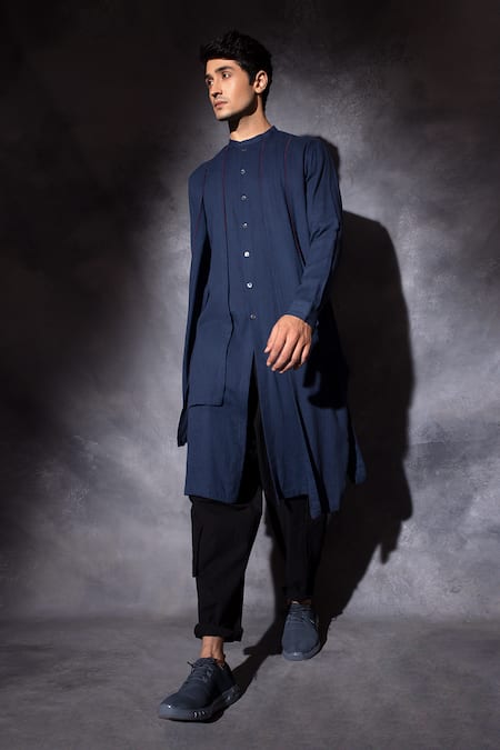 studio error Contrasting Hand Embroidered Layered Kurta 