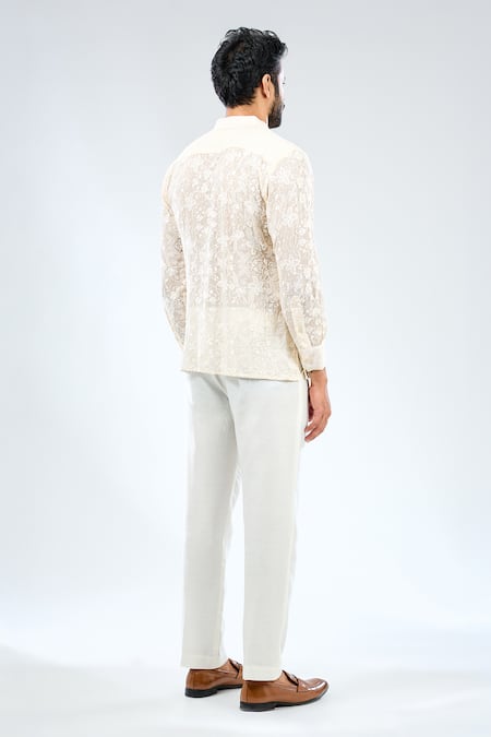 Rabani & Rakha Floral Thread Work Shirt With Pant 