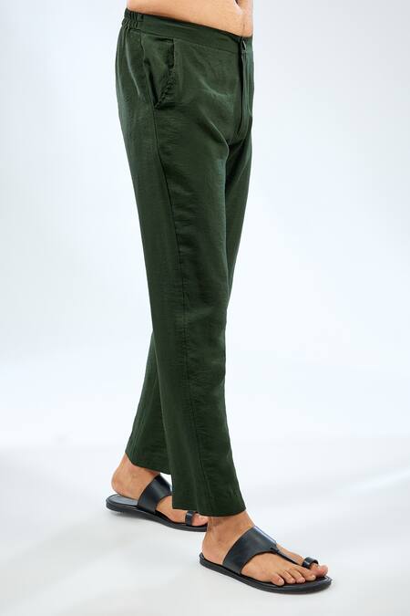 Buy_Rabani & Rakha_Green Georgette, Cotton, Silk Sequins Embroidered Kurta With Pant _Online_at_Aza_Fashions