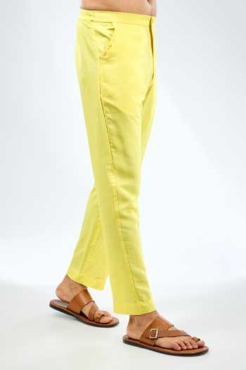 Rabani & Rakha_Yellow Georgette, Cotton, Silk Sequins Abstract Embroidered Kurta With Pant _Online_at_Aza_Fashions
