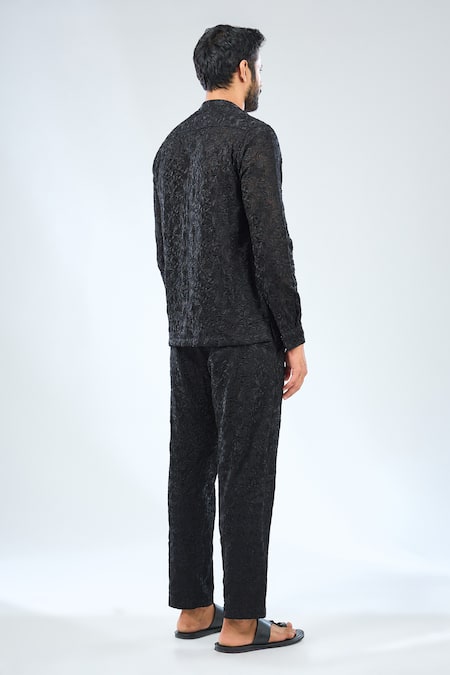 Rabani & Rakha Floral Thread Work Shirt With Pyjama 