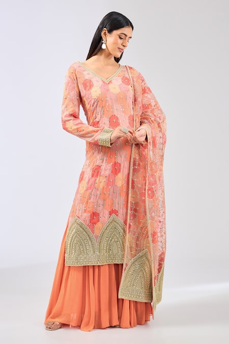 Rabani & Rakha Ayat Embroidered Kurta Palazzo Set 