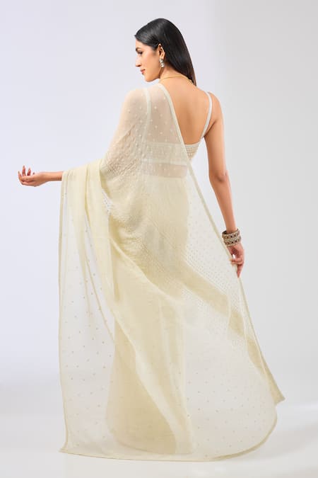 Rabani & Rakha Nabai Thread Embroidered Saree With Blouse 