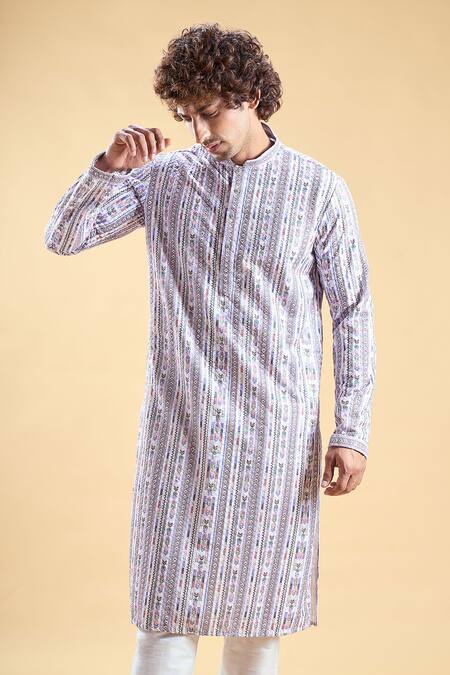 Buy Arihant Rai Sinha Multi Color Silk, Rayon Embroidery Chikankari Straight Kurta With Churidar Online at Aza Fashions Buy_Arihant Rai Sinha_Multi Color Silk, Rayon Embroidery Chikankari Straight Kurta With Churidar _Online_at_Aza_Fashions