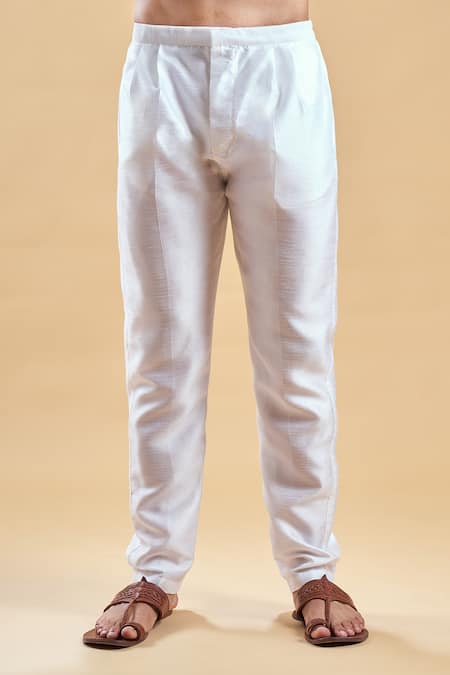 Buy_Arihant Rai Sinha_Blue Silk Embroidery Start Hand Kurta With Churidar 