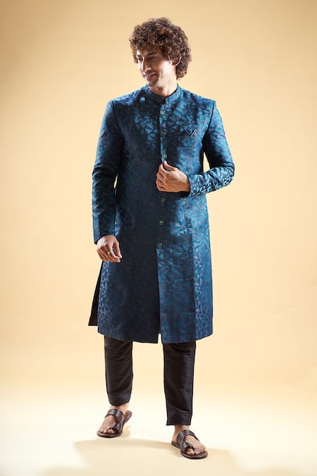 Aryavir Malhotra Abstract Thread Embroidered Sherwani With Pyjama 