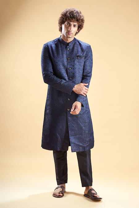 Arihant Rai Sinha Leaf Thread Embroidered Sherwani With Pyjama 