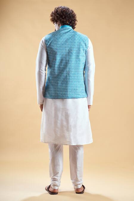 Arihant Rai Sinha Floral Geometric Embroidered Nehru Jacket Set 