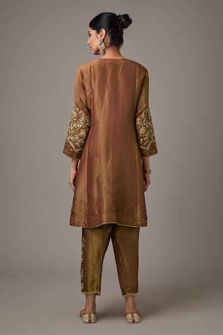 Studio A Dori Embroidered A-Line Kurta & Pant Set 