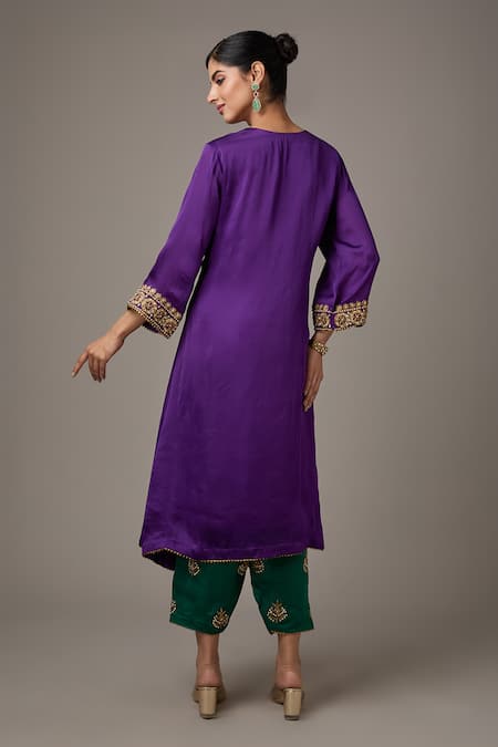 Studio A Floral Dori Embroidered A-Line Kurta With Salwar 