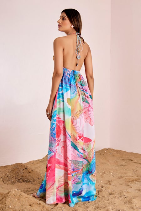 Suruchi Parakh Abstract Halter Neck Dress 