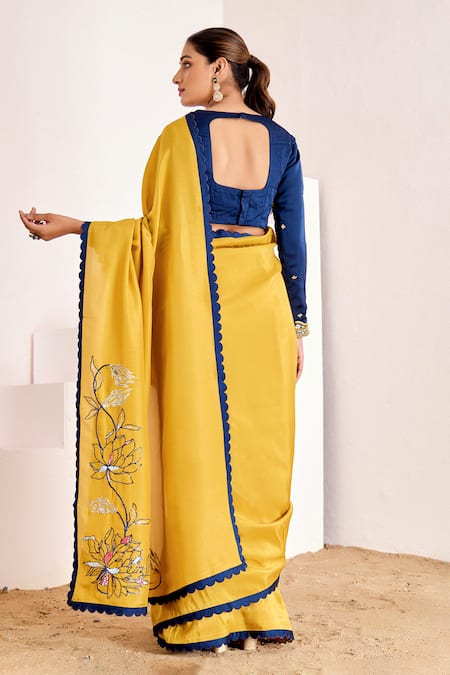 Suruchi Parakh Pitta Floral Embroidered Saree With Blouse 