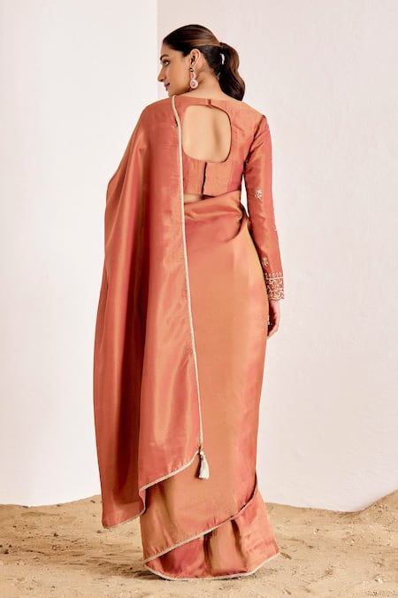 Suruchi Parakh Shimmer Saree With Zardozi Embroidered Blouse 