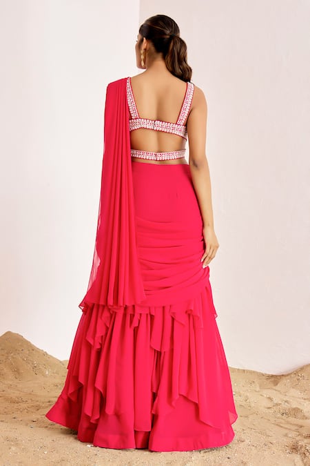 Suruchi Parakh Pre-Draped Lehenga Saree With Embroidered Blouse 