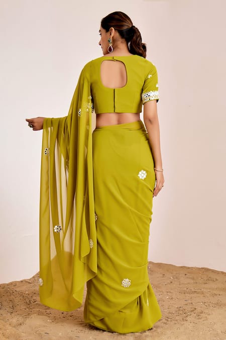 Suruchi Parakh Mirror Work Saree With Blouse 