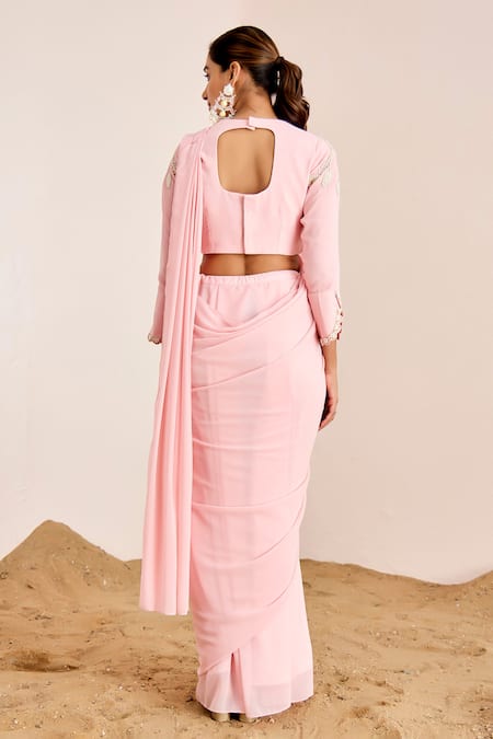 Suruchi Parakh Pre-Draped Saree With Embroidered Blouse 