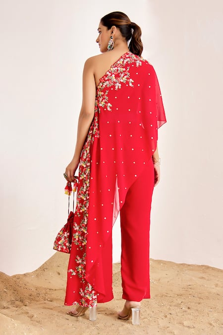 Suruchi Parakh Floral Embroidered Top & Pant Set 