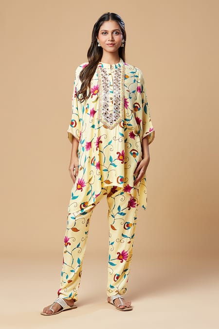 Spring Break Floral Print Tunic & Pant Set 