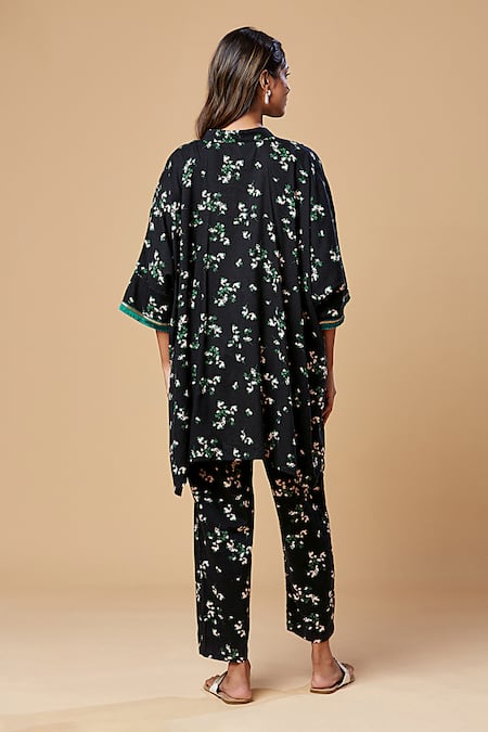 Spring Break Floral Print Kaftan Tunic & Pant Set 