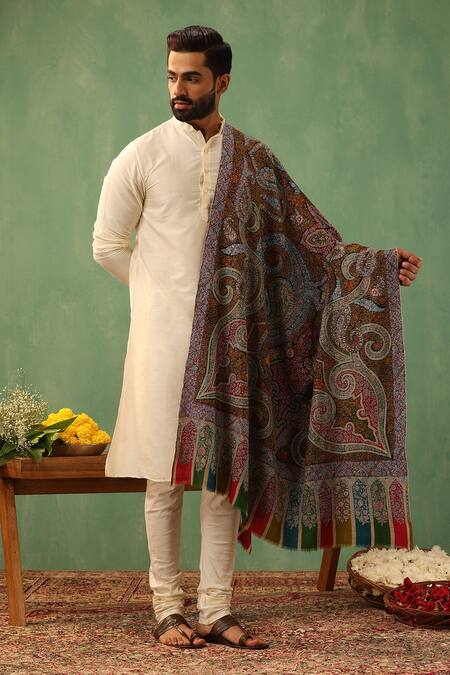 Shop_Dusala_Multi Color Andri Pashmina Shawl _at_Aza_Fashions