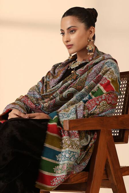 Buy Dusala Multi Color Andri Kalamkari Adda Work Shawl Online at Aza Fashions Buy_Dusala_Multi Color Andri Kalamkari Adda Work Shawl _Online_at_Aza_Fashions