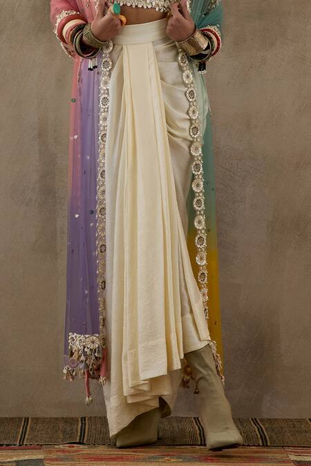 Aseem Kapoor Multi Color Net, Silk Beads, Tassels Veni Ombre Embroidered Jacket Skirt Set Online at Aza Fashions Aseem Kapoor_Multi Color Net, Silk Beads, Tassels Veni Ombre Embroidered Jacket Skirt Set _Online_at_Aza_Fashions