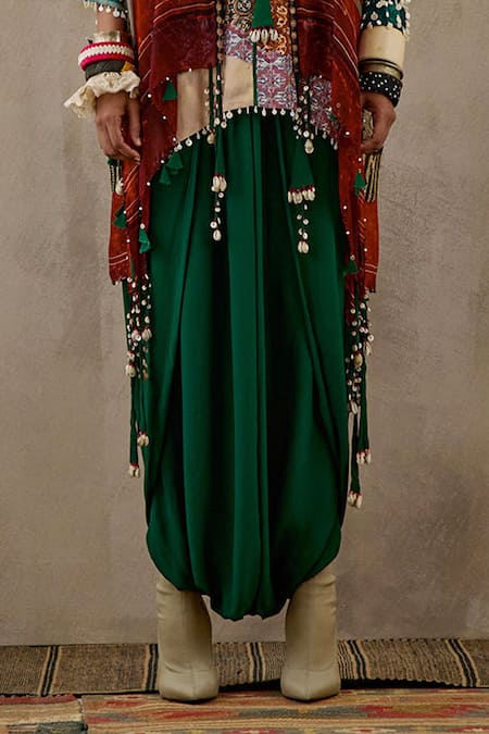 Aseem Kapoor Multi Color Crepe Beads, Tassels Mitra Resham Embroidered Jacket Trouser Set Online at Aza Fashions Aseem Kapoor_Multi Color Crepe Beads, Tassels Mitra Resham Embroidered Jacket Trouser Set _Online_at_Aza_Fashions