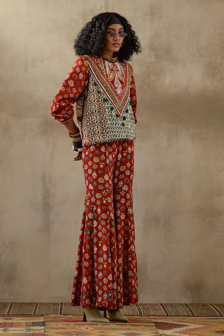 Shop Aseem Kapoor Multi Color Muslin, Satin Beads, Sequins, Tassels Floral Embroidered Jacket Online at Aza Fashions Shop_Aseem Kapoor_Multi Color Muslin, Satin Beads, Sequins, Tassels Floral Embroidered Jacket _Online_at_Aza_Fashions
