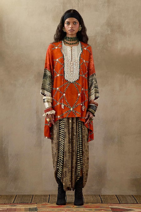 Buy Aseem Kapoor Multi Color Crepe, Cotton Beads, Tassels, Mitra Resham Kurta And Trouser Set Online at Aza Fashions Buy_Aseem Kapoor_Multi Color Crepe, Cotton Beads, Tassels, Mitra Resham Kurta And Trouser Set _Online_at_Aza_Fashions