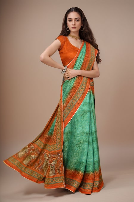 Khwaab by Sanjana Lakhani Printed Saree With Running Blouse 