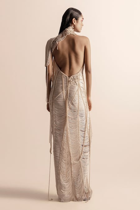 Abhishek Sharma Dragonfly Embellished Dress 