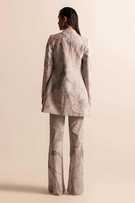 Abhishek Sharma Lotus Pond Print Blazer & Trousers 