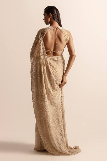 Abhishek Sharma Beads Draped Blouse 
