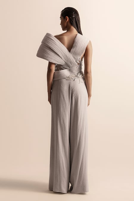 Abhishek Sharma 3D Patchwork Embellished Asymmetrical Top 