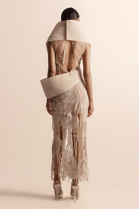 Abhishek Sharma Textured Fluted Asymmetrical Top 