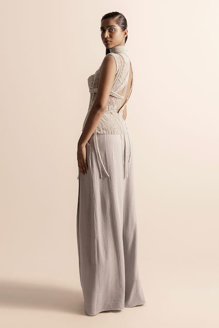 Abhishek Sharma Quilted Flared Trouser 