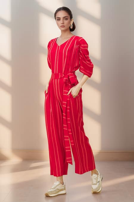 Khwaab by Sanjana Lakhani Stripe Pattern Jumpsuit 