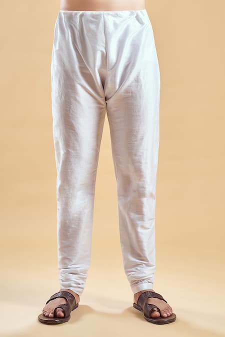 Buy_Arihant Rai Sinha_Purple Silk, Rayon Embroidery Chikankari Kurta With Churidar 