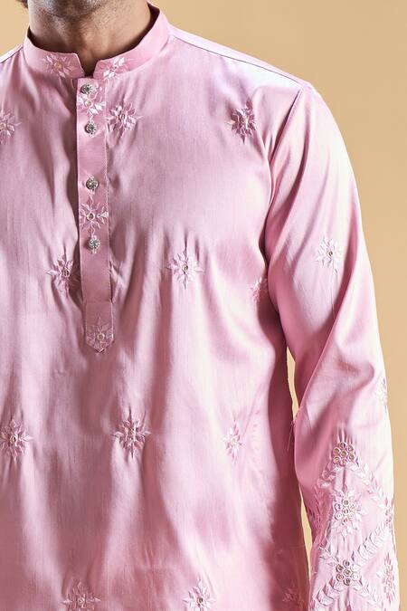 Buy_Arihant Rai Sinha_Pink Silk Embroidery Start Kurta With Churidar 