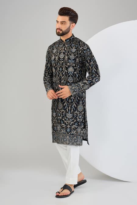 Kasbah Chikankari Floral Embroidered Kurta 