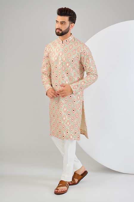 Kasbah Geometric Zari Embroidered Kurta 