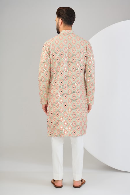 Kasbah Geometric Zari Embroidered Kurta 