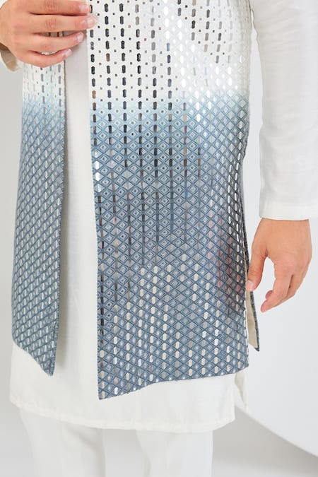 Buy_Kasbah_Multi Color Silk Mirrors Shaded Open Shrug _Online_at_Aza_Fashions