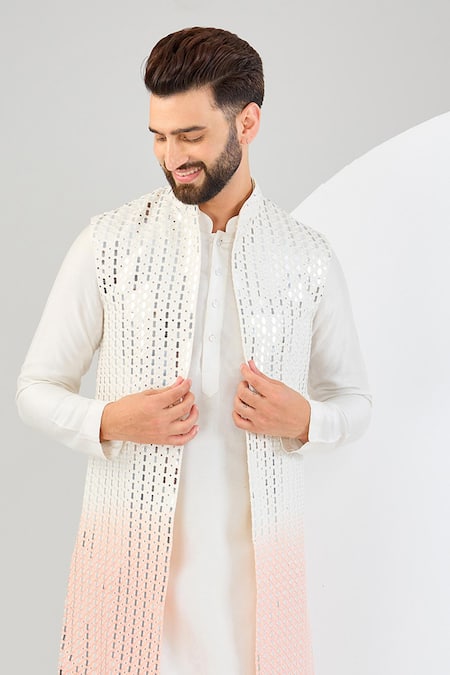 Kasbah_Multi Color Silk Mirrors Shaded Open Shrug _Online_at_Aza_Fashions