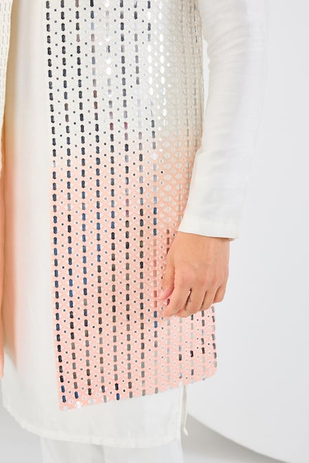 Buy_Kasbah_Multi Color Silk Mirrors Shaded Open Shrug _Online_at_Aza_Fashions